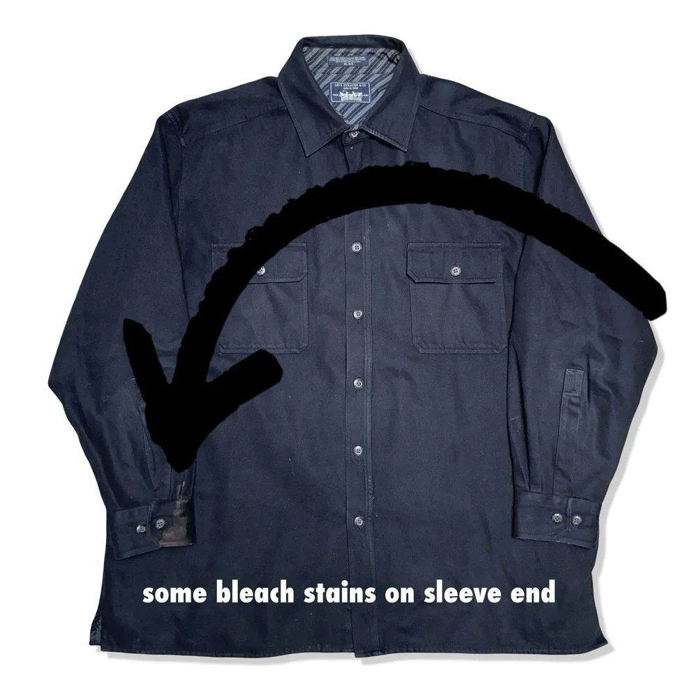 Levi's Heavyweight Work Shirt Mens XL Black Strauss & Co Long Sleeve Button Up